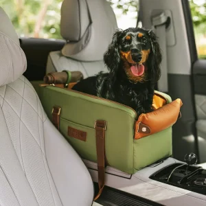 Siège auto console centrale pour animaux en similicuir avec fonction transporteur - Urban Voyager