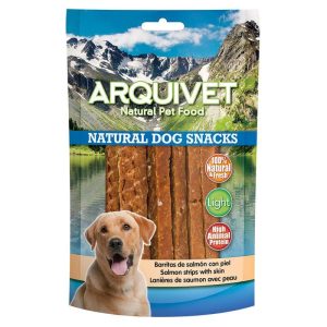 ARQUIVET Natural Dog Snack – Lanières de saumon avec peau 100 Gr