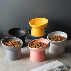 Bol d'eau et de nourriture en céramique style nordique pour chats