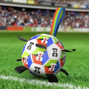 Boule de soccer pour chien avec des sangles, jouet interactif