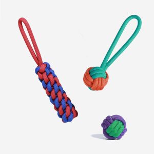 Ensemble de Jouets pour Chiens en Corde - Choc des Couleurs