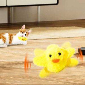 Jouet canard en peluche électrique pour chats
