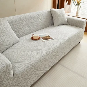 Housse de canapé extensible magique en jacquard rétro à motifs, protection intégrale.